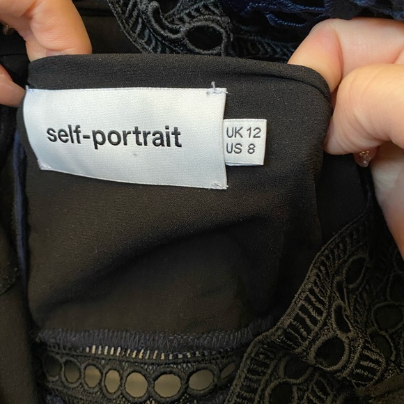 Self-Portrait Stars Navy and Black Dress - Picture 3 of 8